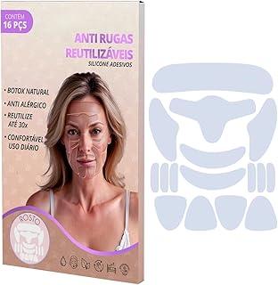 Kit 16 Adesivos Anti Rugas Rosto Silicone Reutilizável 30x – Patch Lifting Noturno Reduz Linhas de Expressão Enquanto Dorme Skin Care Facial Muy Bela