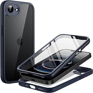 JETech Capa para iPhone 17e (2026) / iPhone 16e com Película de Vidro Temperado Integrada, Case de Corpo Inteiro de 360 Graus, Proteção Resistente Traseira Transparente (Azul Tempestade)