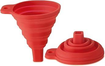 Mimo Style Funil Silicone Vermelho, Retrátil com 10cm Livre BPA Resistente E Flexível, Com Alça para Pendurar, Utensílio Compacto e Para Cozinha