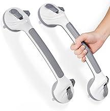 Kit 2 Barra de Apoio para Banheiro com Ventosa 42,5cm, Alça de Chuveiro Antiderrapante Sem Furos, Segurança para Idosos, Deficientes, Cadeirantes e Grávidas