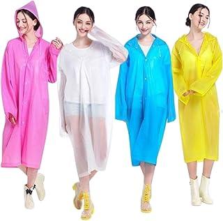 Capa de Chuva transparente diversas cores reutilizável grossa capuz e botão |DEPARTAMENT STORE