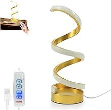 Kit 1 Abajures Espirais Modernos – Luminária LED com 3 Temperaturas de Cor e 10 Níveis de Brilho, 5W Recarregável por USB, Luz Decorativa para Quarto, Sala, Escritório e Cabeceira