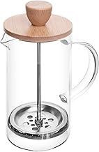 WOLFF - Cafeteira Prensa Francesa de Vidro Borossilicato e Tampa de Bambu - Capacidade 600ml