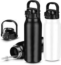 Garrafa De Água Portatil Inox Térmica Squeeze Com Camada Dupla Litrão Com Alça e Bico 1,5L Para Academia Esporte Quente Frio UTIMAIS+ (Branco G)