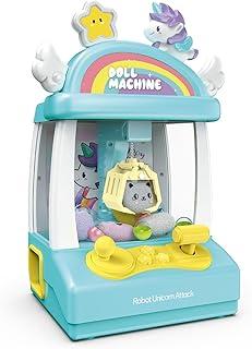 Mini Máquina de Pegar Bichinhos de Pelúcia Infantil Brinquedo com Som e Luz Garra