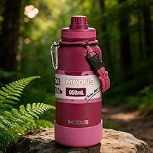 1000ml Garrafa Térmica de Aço Inoxidável com Alça de Transporte e Base Antiderrapante de Silicone – Mantém a Água Gelada por até 24 Horas (Gradiente Rosa)