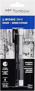 Tombow Pacote econômico 57317 Mono Zero Eraser, retangular de 2,5 mm. Borracha estilo caneta com ponta de precisão com refil