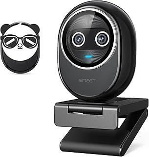 EMEET Piko+ Webcam 4K, sensor de 1/2,55'', 3 microfones e 3 modos de som, capa de privacidade magnética Panda, USB C-C&C-A, ideal para streamers ao vivo e criadores de conteúdo