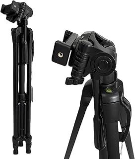 Tripe Universal 1,80M preto para Câmeras Fotográficas com suporte para celular