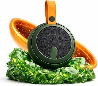 Caixa de Som Elementos Estelares | Pendure, Leve, Curta – Bluetooth Portátil 10W com Design Arredondado, Compacta, Recarregável, com Alça Laranja (Verde - Exoplaneta)