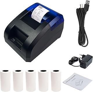 Impressora de recibos Bluetooth térmica portátil ou impressora POS USB Dual Connectivity com 5 rolos de paple,58mm,alta velocidade 70mm s impressão para restaurantes varejo,auto temperatura contral