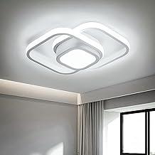 BEMMY Luminária de Teto, Lustre Quadradocom Holofote, Quarto, Cozinha, Sala de Estar, Decoração, Lustre Regulável 3 Cores de Luz Ajustáveis ​​85-265V(Branco)