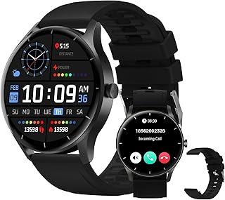 Smartwatch PEJE Relógio Smartwatch com Pulseira Extra - Tela Touch HD 1.28",À Prova d'Água IP68,Faz Chamadas Bluetooth,123+ Modos Esportivos,Bateria de 5-7 Dias,Compatível com iOS/Android.(Preto)