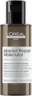 L'Oréal Professionnel Absolut Repair Molecular | Sérum reconstrutor com enxágue | Reparação profunda para cabelos danificados | TravelSize | 75ml