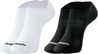 MASH Kit 2 Pares Meia Invisível Microfibra de Poliamida Masculina, 1 Branco - 1 Preto, 39-44