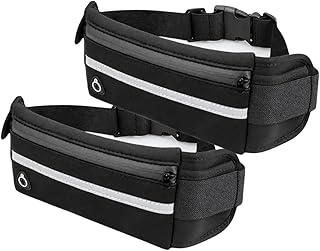 Kit com 2 Pochetes Esportivas para Corrida e Fitness, Resistente à Água, Porta Celular, Chaves e Garrafa, com Cinta Ajustável e Faixa Refletiva