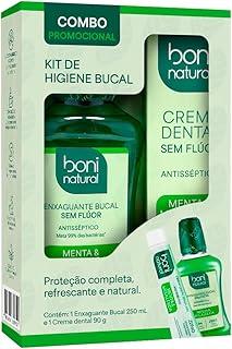 BONI NATURAL - Kit Higiene Bucal Natural Vegano – Creme Dental Menta e Melaleuca 90g + Enxaguante Bucal Menta e Melaleuca 250ml – Sem Flúor, Sem Triclosan