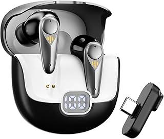 Basike Fone de Ouvido Gamer Sem Fio Bluetooth 5.4, Headset 2.4GHz com Baixa Latência 30ms, Mic ENC, Display LED, Receptor Type-C – PS5/4, Switch, PC, Steam Deck e VR – Preto