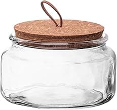 LYOR - Porta Mantimento com Tampa de Cortiça e Puxador 350ml Cristal Ecológico