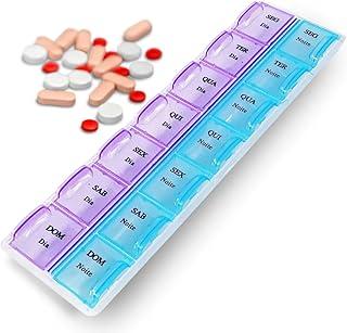 Organizador de Comprimidos Semanal 2x ao Dia 14 Compartimentos Porta Comprimidos Dia e Noite Para Remédios e Vitaminas Original Caixa de Comprimidos Portátil Para Viagem