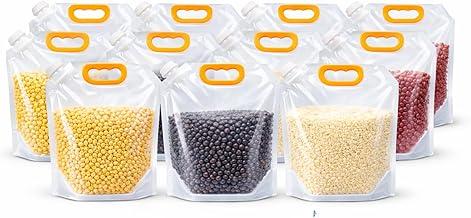 Kit 10 Sacos Herméticos 1500ml com Tampa Dispenser Reutilizáveis, Vedação Segura e Antivazamento Ideal para Cozinha, Geladeira, Congelador e Organização Doméstica (10)