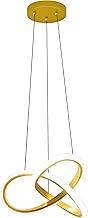 Luminária Pendente De LED Moderna Ouro, Luminária Pendente De Temperatura Tricolor Com Anel Irregular, 3000K-6000K