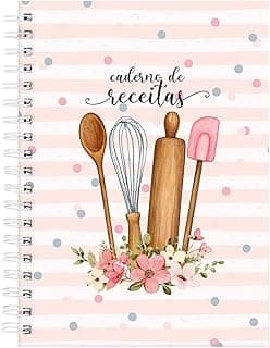 Caderno De Receitas Floral Listras Fuê Rosa 18x25cm com 15.04% de desconto por R$ 33,90 na amazon