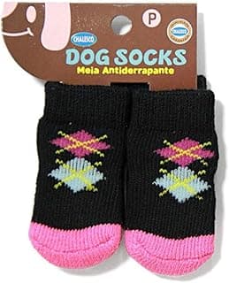 Chalesco Meia para Cães e Gatos Queen Preto/Rosa Pequeno