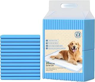 Tapete Higiênico para Cães - Pacote Econômico 20 Unidades 60x90 cm - Super Absorvente 6 Camadas - Fundo à Prova de Vazamentos