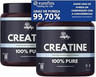Kit 2x Creatina 100% Pura 300g Monohidratada Premium Capfy. Importada com Laudo de Pureza Eurofins Suplemento para Ganho de Força Massa Muscular Zero Lactose Sem Açúcar e Sem Gluten