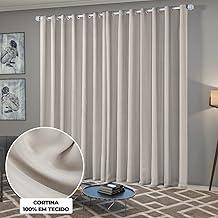 Cortina Blackout/Blecaute Quarto/Sala em Tecido 3,00m x 2,50m com Ilhós Cromado Solaris - Off-White
