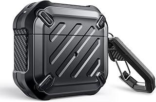 SUPCASE Capa Unicorn Beetle Pro Series projetada para Airpods 3 (2021), capa protetora robusta de corpo inteiro com mosquetão para AirPods 3ª geração (preto)