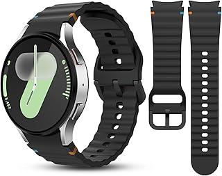 Pulseira sem lacunas compatível com Samsung Galaxy Watch 7/6/5/4/FE, Watch 5 Pro, Galaxy Watch 6 4 Classic, pulseira de substituição de smartwatch de silicone macio para homens e mulheres