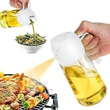 Galheteiro Spray Pulverizador de Azeite e Óleo Vidro 470ml 2 em 1 Perfeito para Chapas, Grelhas, Saladas, Churrascos. Ideal Airfryer Prático no uso Diário em Receitas Leves (Branco/Verde) (branco)