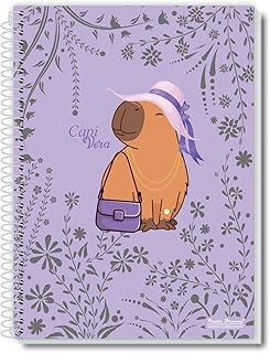 Kit de Cadernos, Pauta Branca, 10 Matérias, Capa Dura, Capivera, 160 Folhas, Pacote com 2