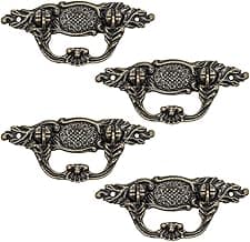 4 Puxadores Ouro Velho Colonial Concha Verona Gaveta Armário