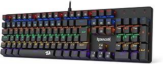 TECLADO MECÂNICO GAMER REDRAGON VALHEIM ILUMINAÇÃO RAINBOW PRETO SWITCH BROWN K608-R (PT-BROWN)