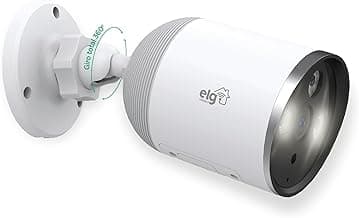 ELG, SHCF602, Câmera Inteligente Externa Wi-Fi Full Color, Áudio Bidirecional, Grava Full HD 1080p, Visão Noturna, Compatível com Alexa, Branco