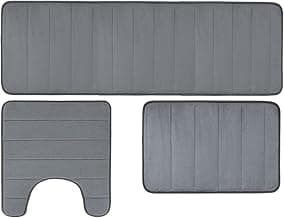Decolab Tapete Antiderrapante Banheiro Super Soft | Kit Tapete Banheiro Box ou Banheira Completo | Jogo Tapetes para Banheiro Multiuso Decoração Quarto (Cinza-escuro, 3 Peças) com 22.29% de desconto por R$ 85,40 na amazon