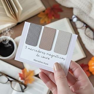 3 Marcadores de Página Magnéticos de couro Ecológico
