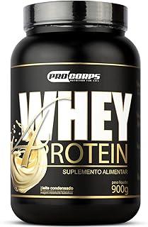 Whey Protein 4W 900g Pro Corps - 32g de Proteína por Dose - Zero Açúcar para Treinos de Alta Intensidade (900g, Leite Condensado)