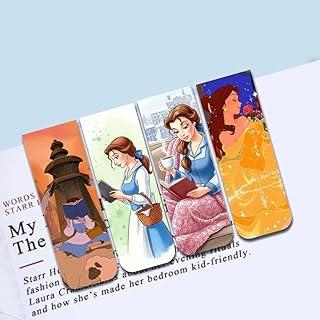 Marcadores de Página Magnéticos – A Bela e a Fera – Kit com 4 – Ideal para Livros, Leitores, Presentes