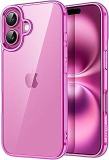 JETech Capa para iPhone 16 Plus 6,7 Polegadas, Case Protetora de Telefone à Prova de Choque, Anti-Amarelecimento, Capinha Parte Traseira Transparente Anti-Riscos (Rosa)