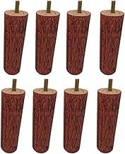 Kit Pés para Cama Box Madeirado Envernizado 12 cm - Base de Borracha Antirruído - Madeira Maciça de Eucalipto - Parafuso com Rosca Padrão (5/16) (13)