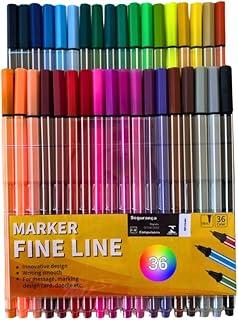 Kit Caneta Ponta Fina Fineliner Colorida 0.4mm para Desenho e Escrita (36)