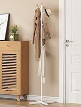 Cabideiro de Chão, Organizador de Roupas de Metal, Casacos, Bolsas, Chapéus, 9 Ganchos, Cabide de Entrada, Branco