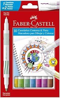 Hidrográfica Dupla Ponta 10 Cores, Faber-Castell, 15.0110DUO, Multicor