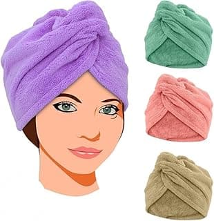 Kit 4 Touca de Cabelo Toalhas Cabelo Touca Mágica Seca Rápido Touca Antifrizz Toalha Turbante Super Absorvente com 10.05% de desconto por R$ 37,69 na amazon