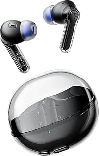 SoundPEATS Clear Fones de Ouvido com Cancelamento de Ruído Ativo Sem fio Bluetooth 5.3, 40 Horas de Reprodução, Drivers de 12 mm e Microfone Duplo com ENC, Modo de Jogo e Controle de Aplicativos