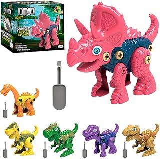 Brinquedo Dinossauro Robô Infantil, Educativo de Montar e Desmontar com Parafusos e Chave - Colecionável (Tricerátopo)